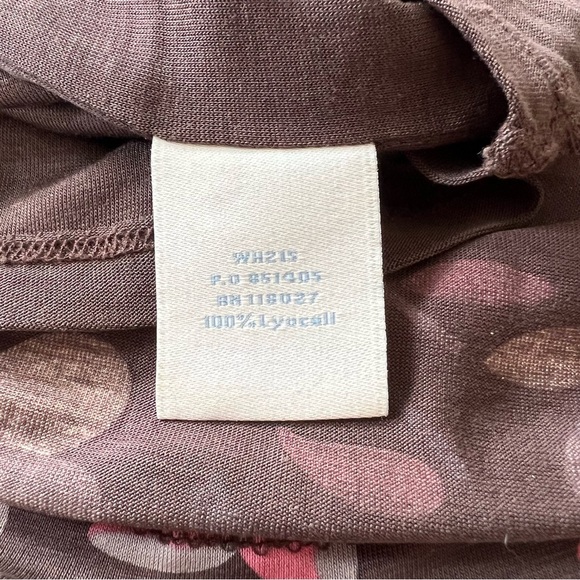 Boden Floral Midid Dress Women's 6 Brown Half Sleeve Stretch V Neck Pink Boho - Picture 12 of 13